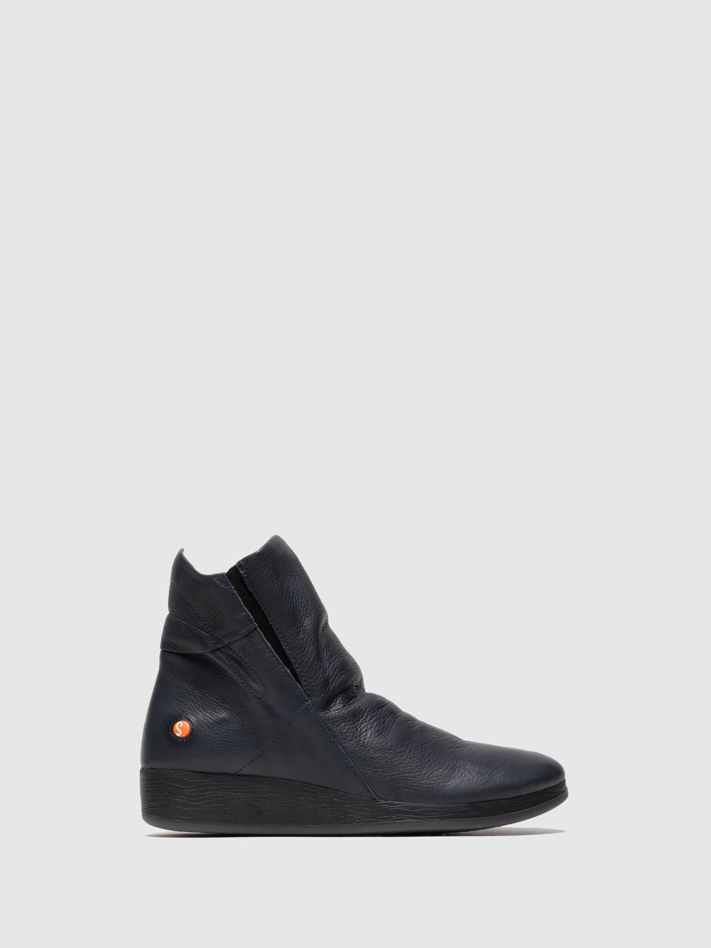 Softinos Navy Zip Up Ankle Boots